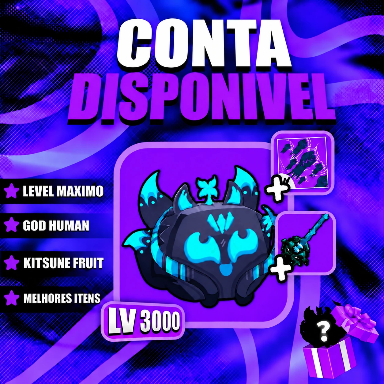 『 🦊 』 KITSUNE FRUIT + GODHUMAN + LEVEL MÁX
